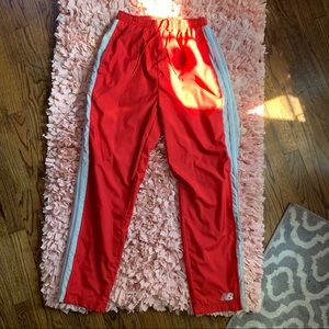 Y2K retro red New Balance wind breaker pants